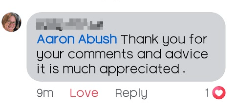 Community testimonial screenshot 2