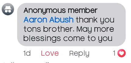 Community testimonial screenshot 9