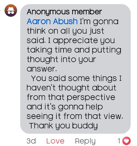Community testimonial screenshot 30