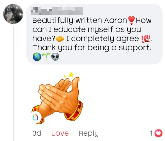Community testimonial screenshot 33