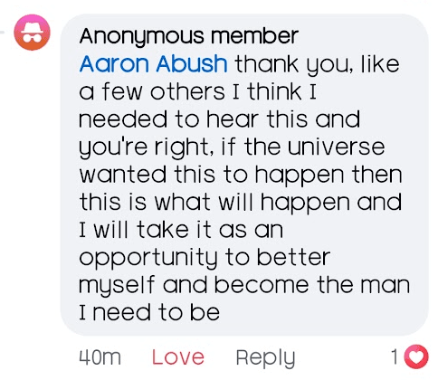 Community testimonial screenshot 39