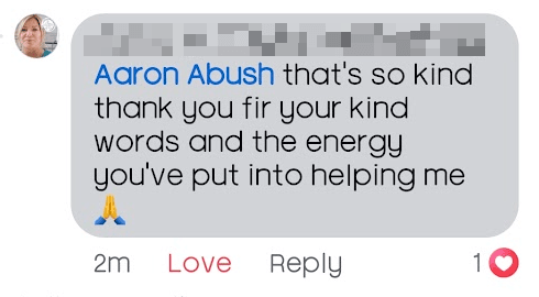 Community testimonial screenshot 42