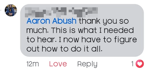 Community testimonial screenshot 55